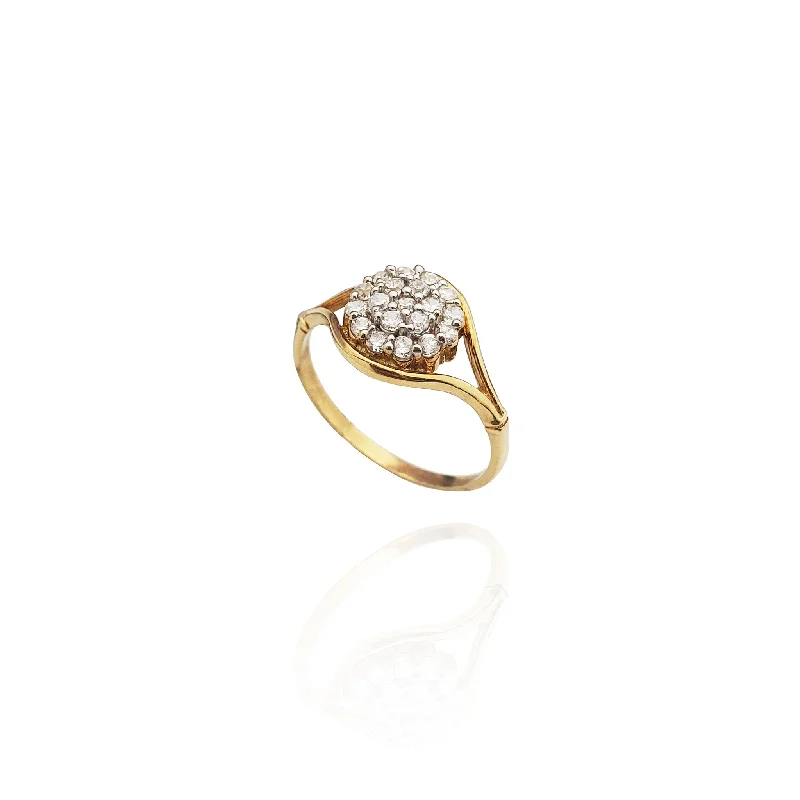 Sparkling Wedding Rings For Bridal Glam-Dandelion Cluster CZ Ring (14K)