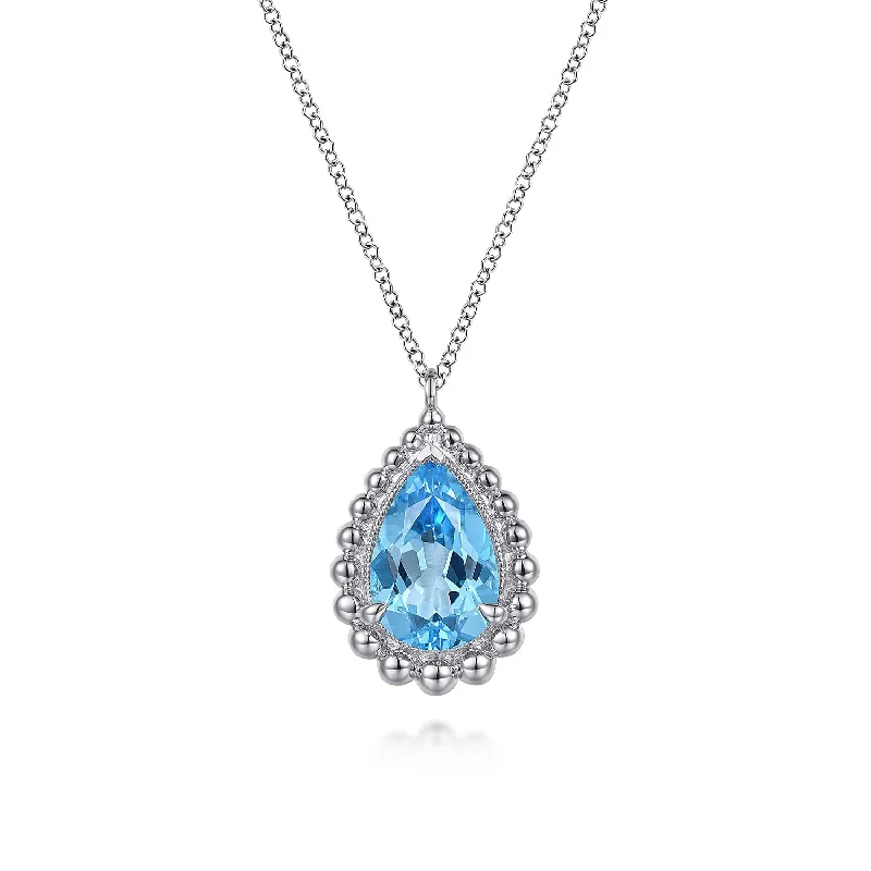 Gabriel & Co. Sterling Silver Blue Topaz Pendant Necklace