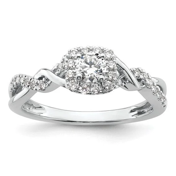 Gorgeous Wedding Bands For Couples-14k White Gold VS/SI GH, Lab Grown Diamond Twist ByPass Engagement Ring