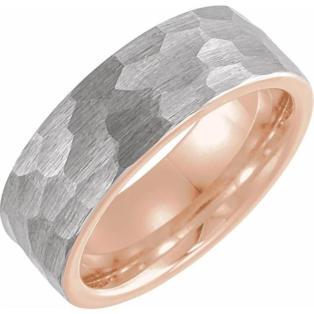 Beautiful Rose Gold Rings For Elegant Fashion-18K Rose Gold PVD Tungsten 8 mm Band