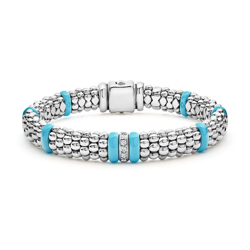 Trendy Metal Bracelets For Modern Fashion-Single Station Diamond Caviar Bracelet