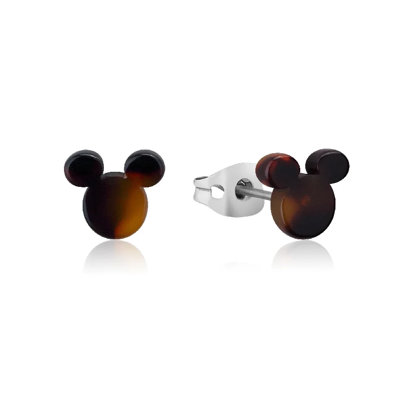 Beautiful Crystal Earrings For Special Moments-DISNEY Stainless Steel 9mm Tortoise Shell Stud Earrings