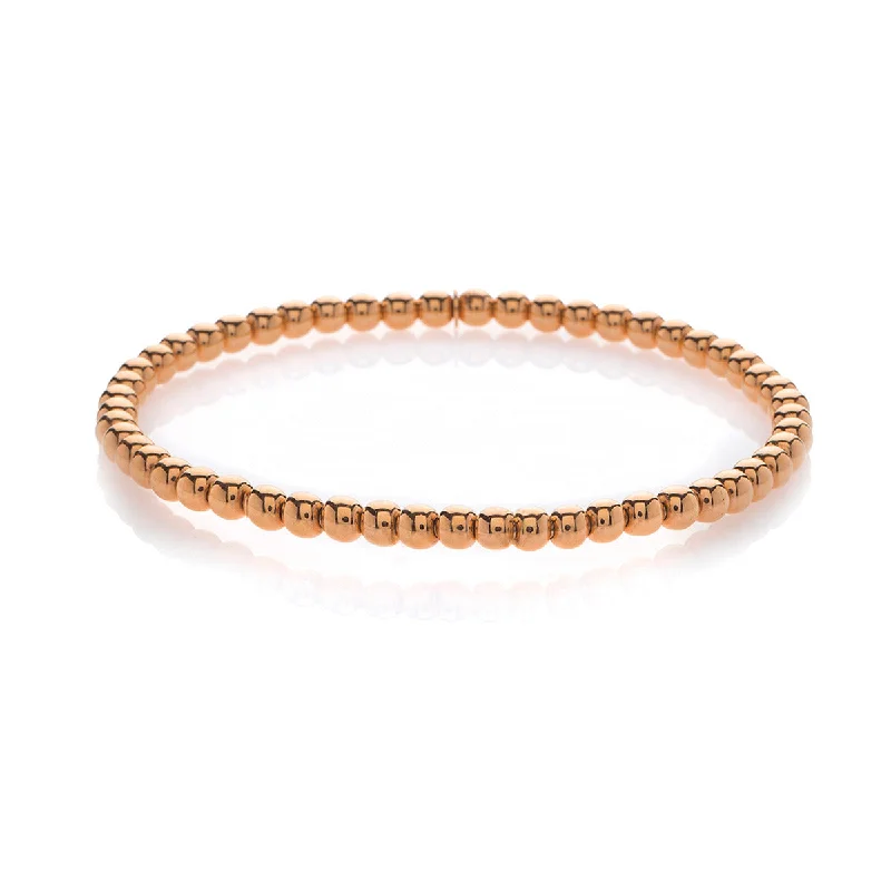 Luxury Custom Bracelets For Exclusive Style-Tresore Beaded Stretch Bracelet in 18K Rose Gold