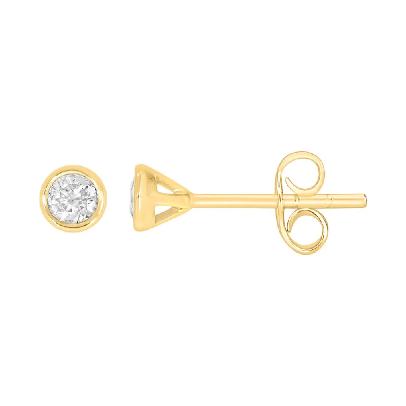 Unique Earrings For Fashion Collectors-9ct Yellow Gold 1/6 Carat Diamond Stud Earrings