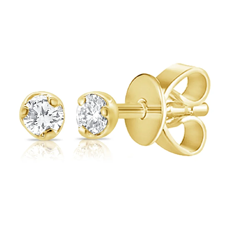 Designer Earrings For Luxury Lovers-OKGs Collection 14K Solitaire Stud