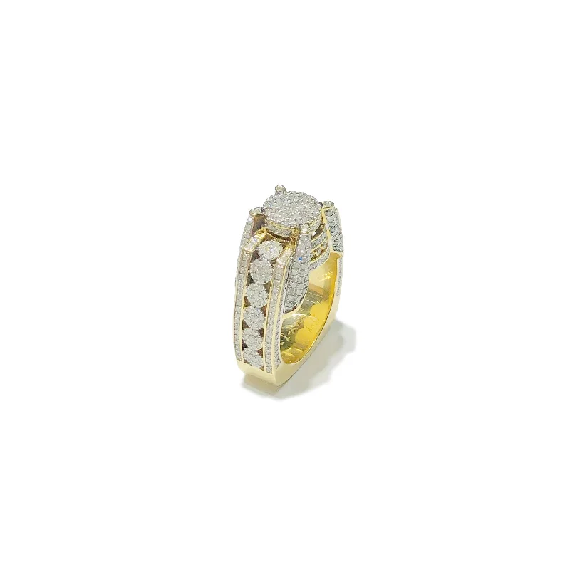 Trendy Two-Tone Rings For Unique Style-Cosmic Iced Out Diamond Ring (10K)