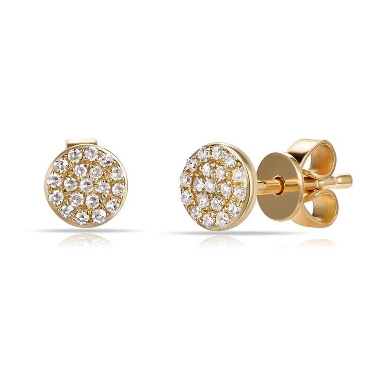 Elegant Silver Earrings For Evening Wear-OKGs Collection 14K Geometric Diamond Stud