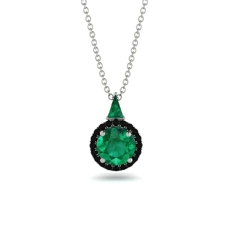 Hidden Halo Emerald Necklace - Joanna No. 36