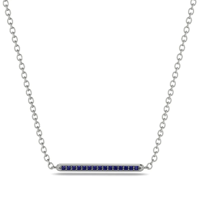 Channel Micro Pave Sapphire Necklace - Nyla No. 15