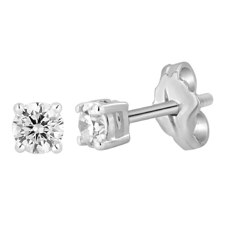 Luxury Earrings For Fashion Icons-9ct White Gold  0.05 Carat Diamond Stud Earrings