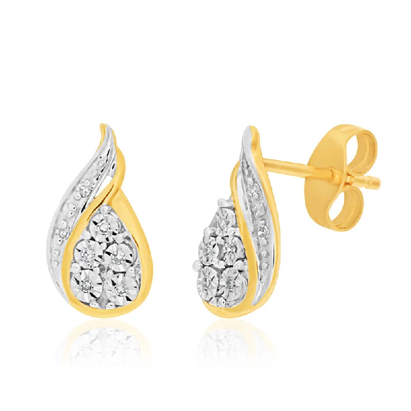 Handmade Dangle Earrings For Artistic Fashion-9ct Charming White Gold Diamond Stud Earrings