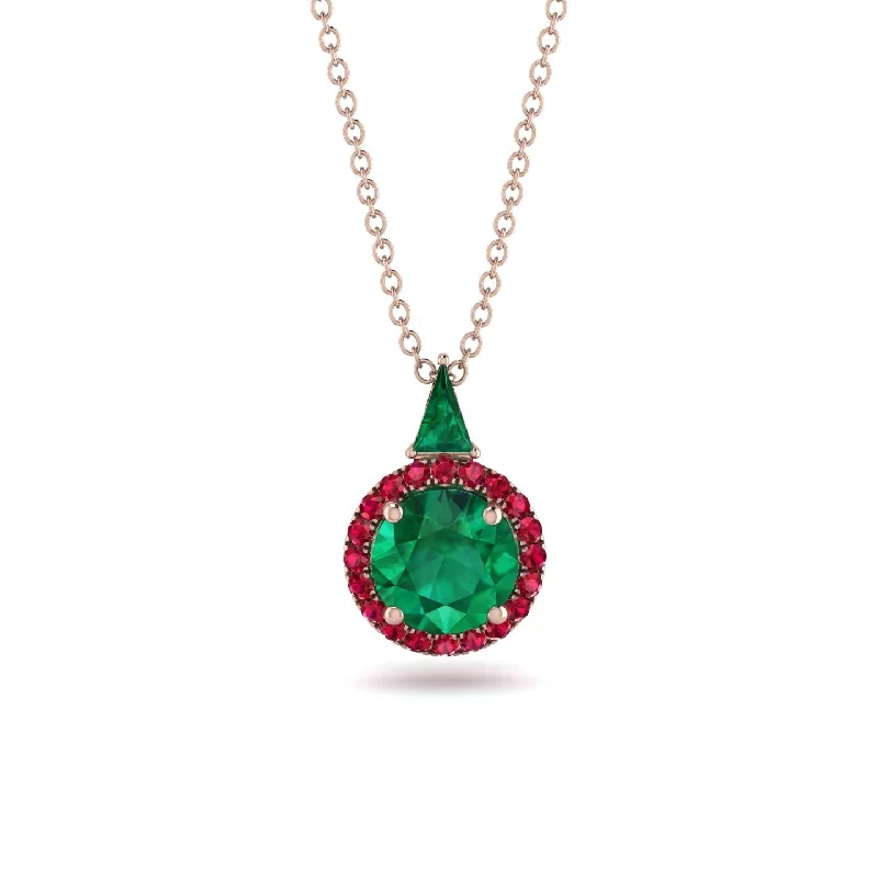 Hidden Halo Emerald Necklace - Joanna No. 50