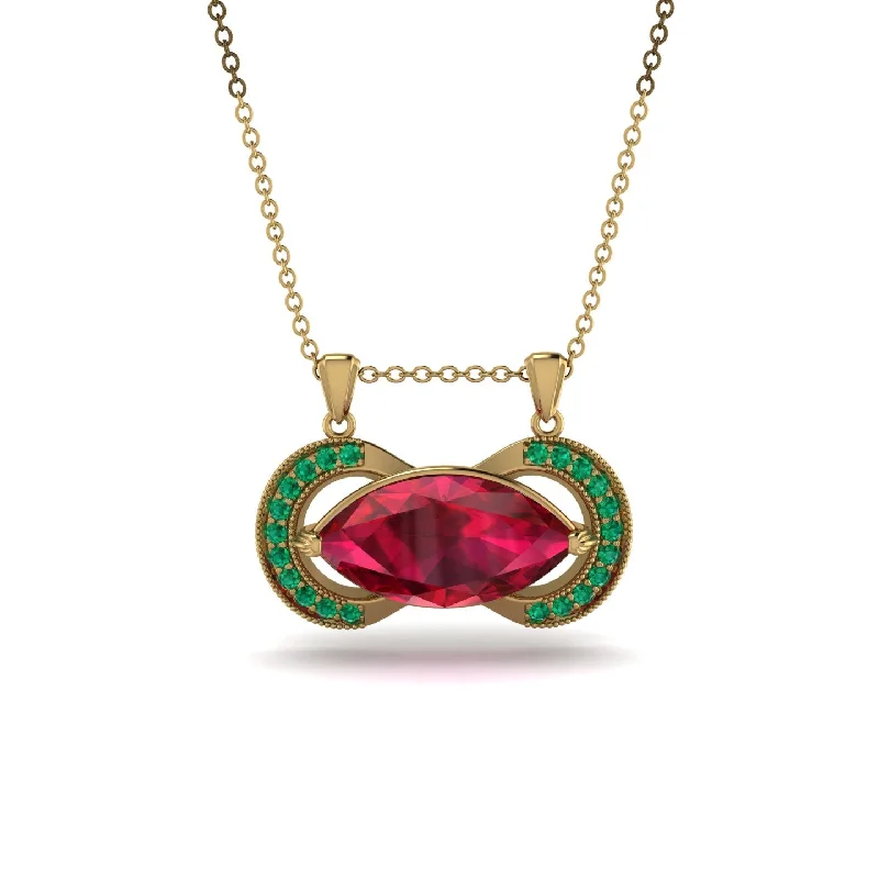 Marquise Vintage Ruby Necklace - Marley No. 25