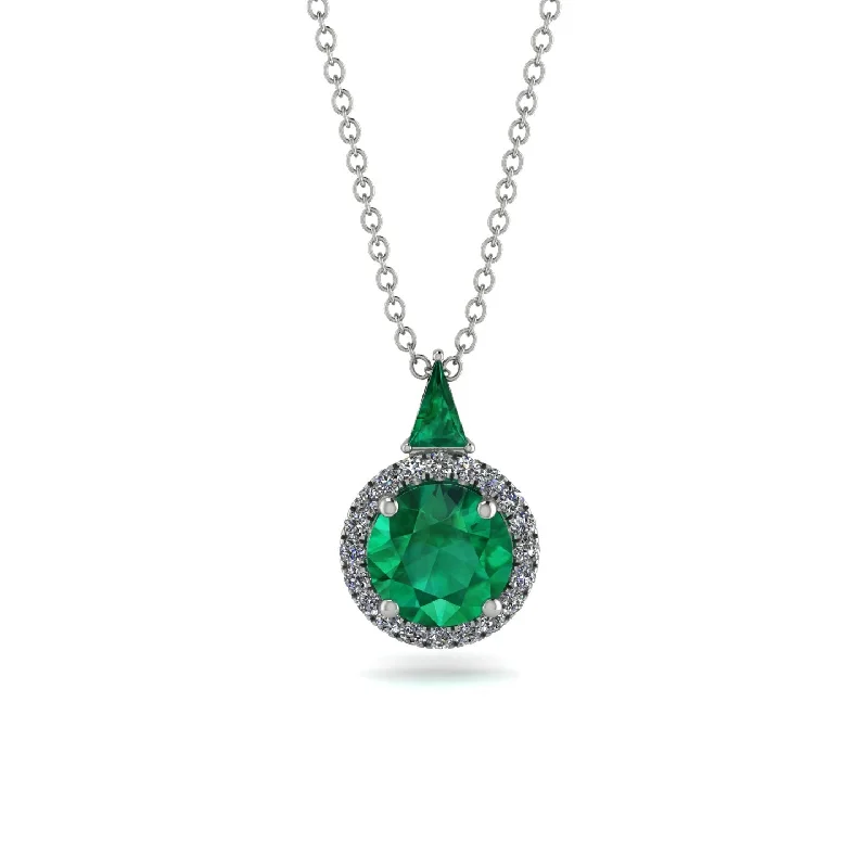 Hidden Halo Emerald Necklace - Joanna No. 6