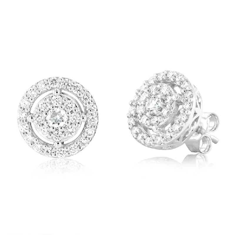 Designer Earrings For Luxury Lovers-Luminesce Lab Grown 3/4 Carat Diamond Stud Earrings in Sterling Silver