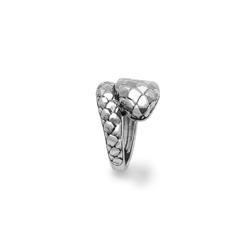 Luxury Diamond Rings For Elegant Style-Coiled King Cobra Ring (Silver)