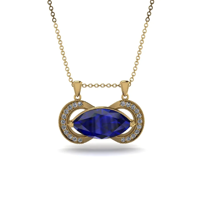 Marquise Vintage Sapphire Necklace - Marley No. 13