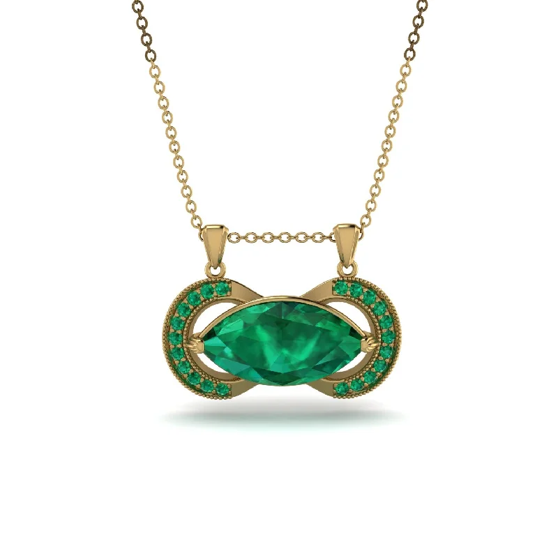 Marquise Vintage Emerald Necklace - Marley No. 19