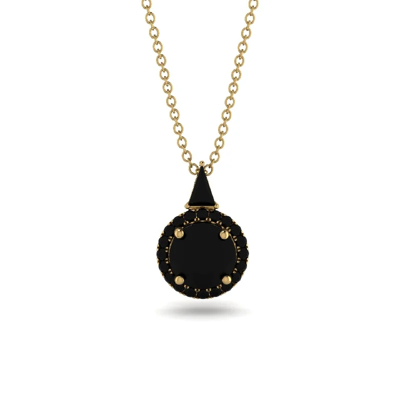 Hidden Halo Black Diamond Necklace - Joanna No. 37