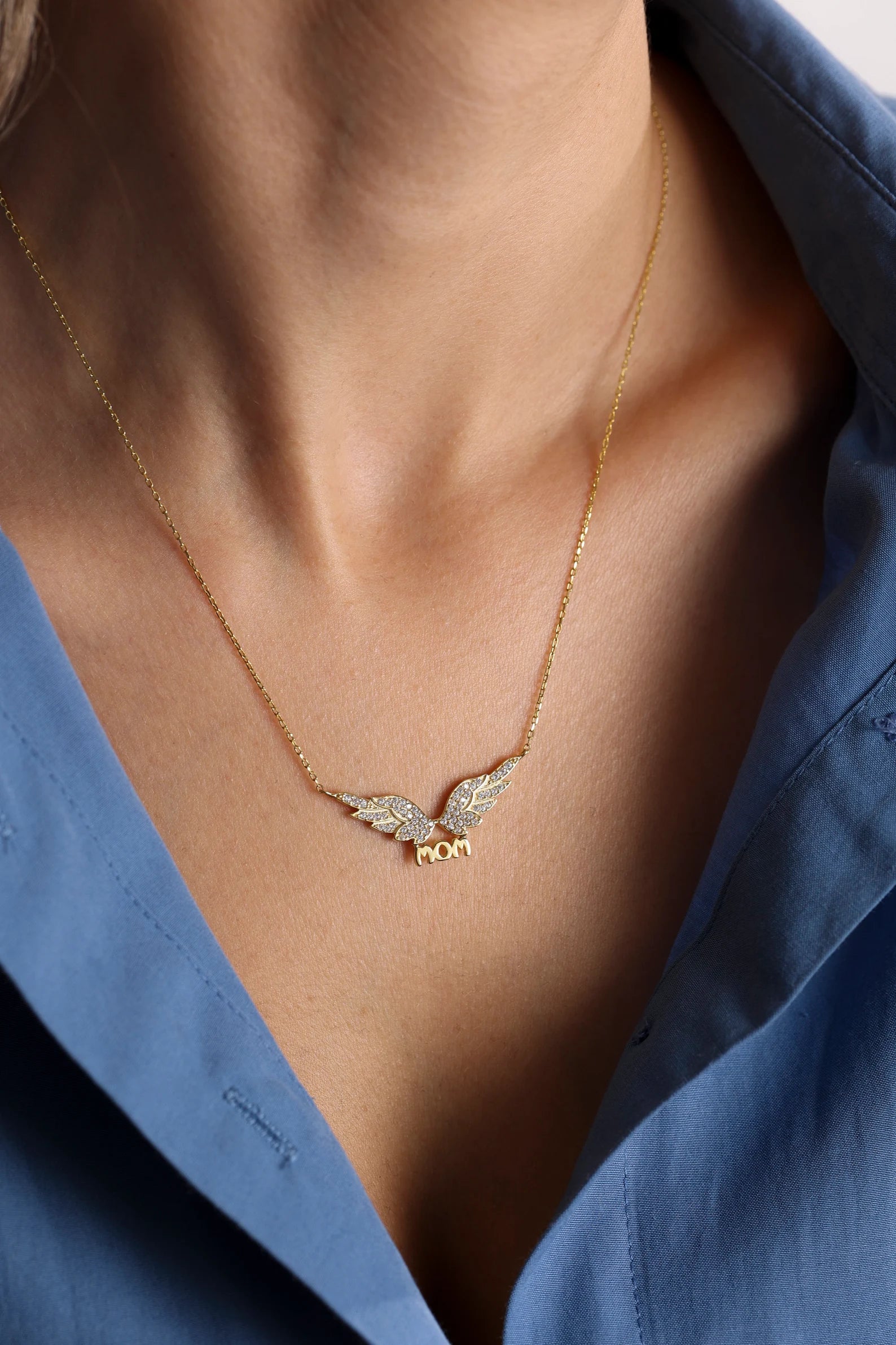 MOM Angel Gold Plating Necklace