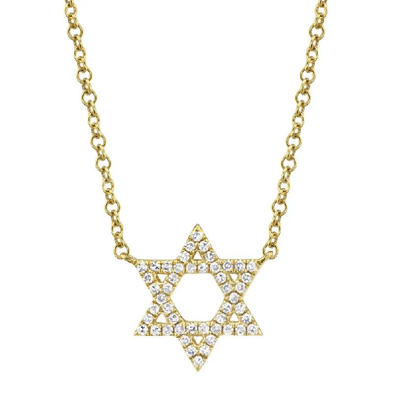 14kt Yellow Gold Diamond Star Of David