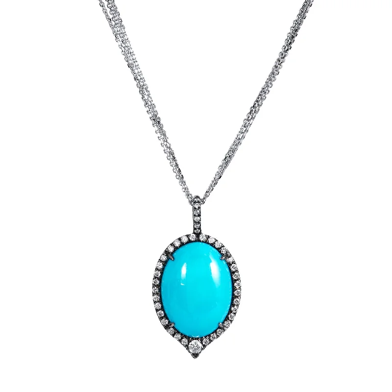 Turquoise Diamond Pave Necklace