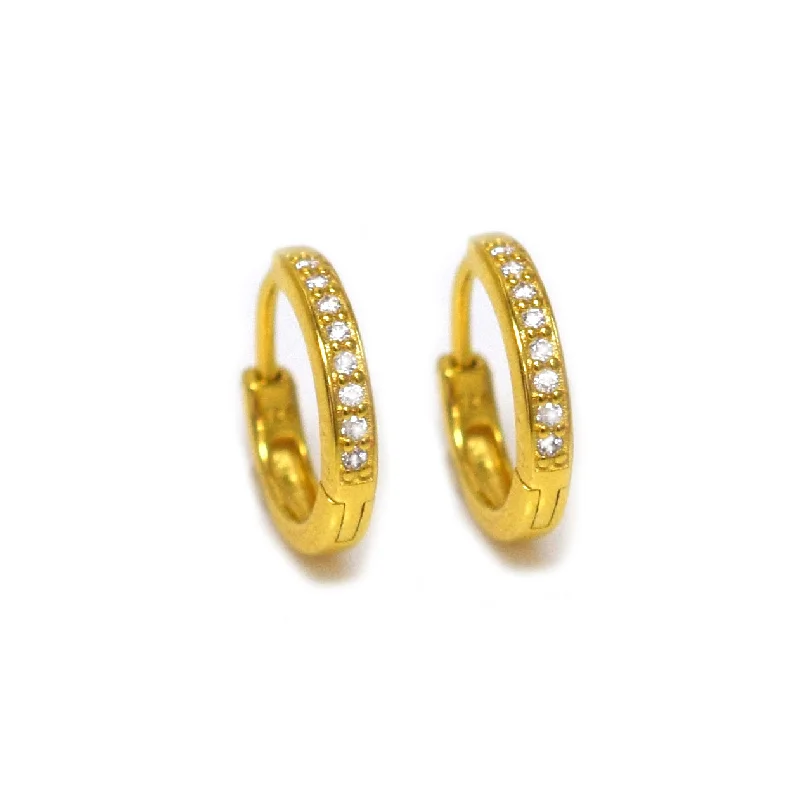 Diamond-like Earrings For Stunning Looks-Mini Diamond QT Hoops