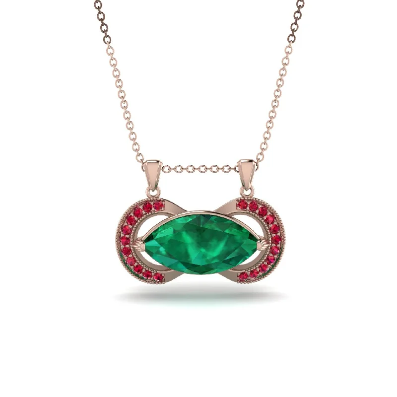 Marquise Vintage Emerald Necklace - Marley No. 50