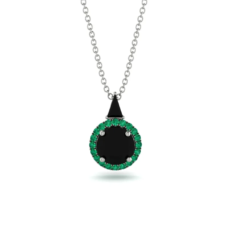 Hidden Halo Black Diamond Necklace - Joanna No. 24