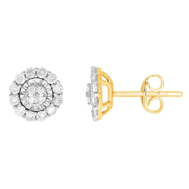 Stunning Drop Earrings For Special Moments-9ct Yellow Gold 1/2 Carat Diamond Stud Earrings