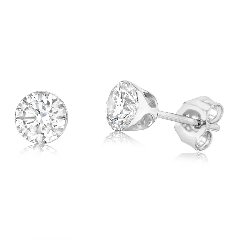 Luxury Earrings For Fashion Icons-Luminesce Lab Grown 9ct White Gold 1 Carat Diamond Stud Earrings