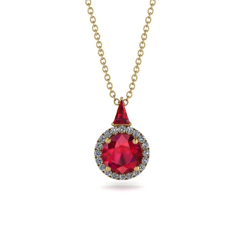 Hidden Halo Ruby Necklace - Joanna No. 10