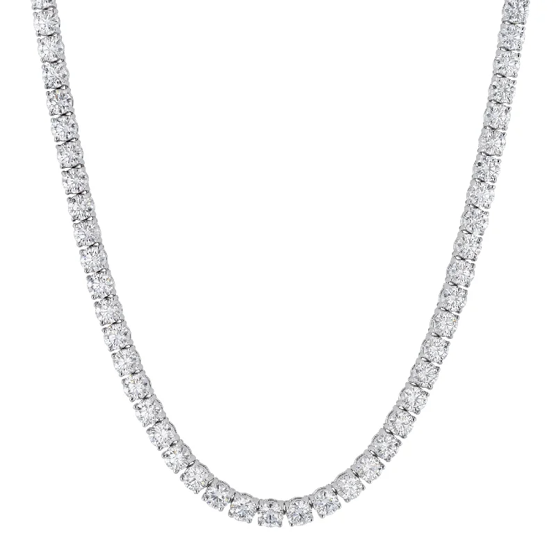 24.47ct Diamond 18kt White Gold Tennis Necklace