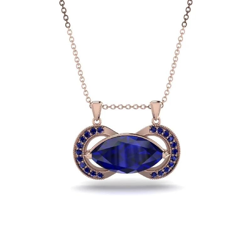 Marquise Vintage Sapphire Necklace - Marley No. 74