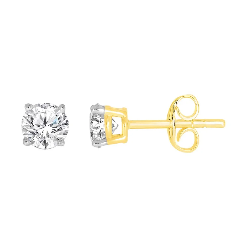 Unique Earrings For Fashion Collectors-9ct Yellow Gold 1/2 Carat Diamond Stud Earrings