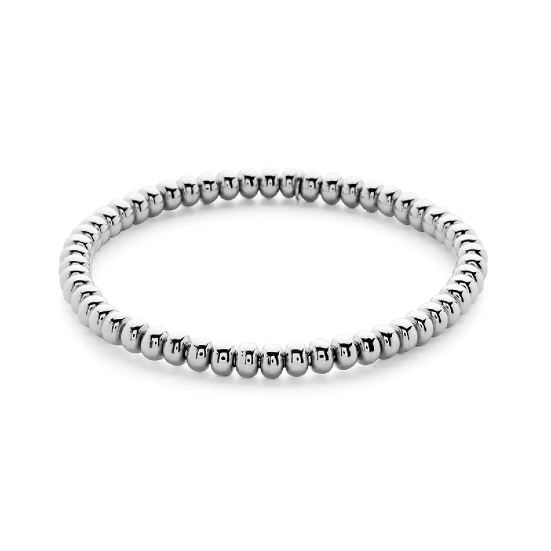 Sparkling Multi-Stone Bracelets For Bold Fashion-Tresore Beaded Stretch Bracelet in 18K White Gold