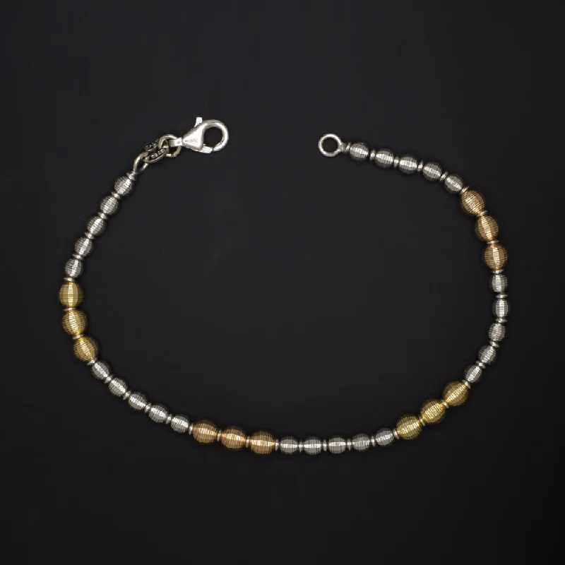 Trendy Multi-Chain Bracelets For Layered Looks-SOLID 18K TRI TONE GOLD BRACELET WHITE YELLOW ROSE SIMPLE CLASSIC ANNIVERSARY