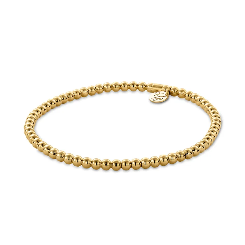 Unique Wooden Bracelets For Natural Fashion-Tresore Beaded Stretch Bracelet in 18K Yellow Gold