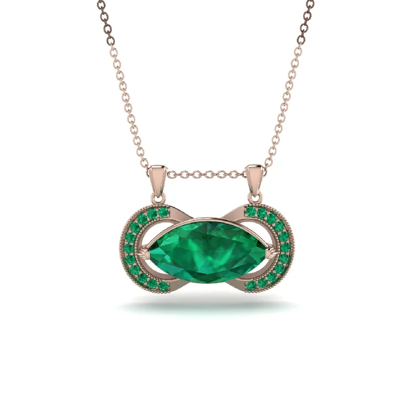 Marquise Vintage Emerald Necklace - Marley No. 20