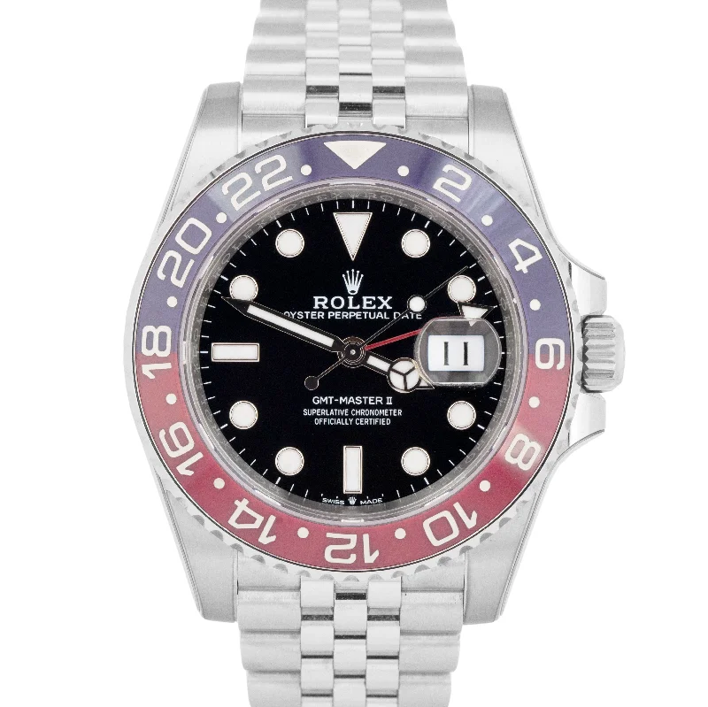 Elegant Platinum Watches For Luxury Fashion-NEW STICKERS PAPERS Rolex GMT-Master II 126710 BLRO 40mm PEPSI JUBILEE Watch BOX