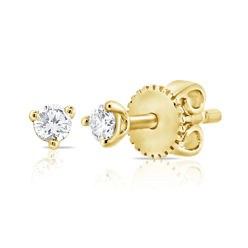 Artistic Earrings For Boho Style-OKGs Collection 14K Classy Diamond Stud