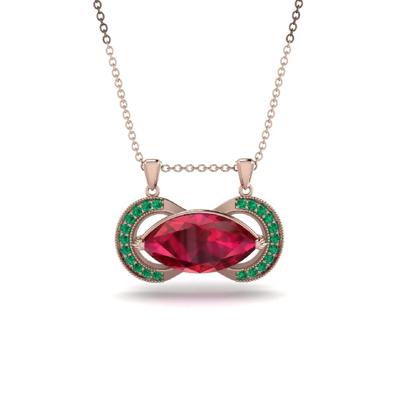 Marquise Vintage Ruby Necklace - Marley No. 26