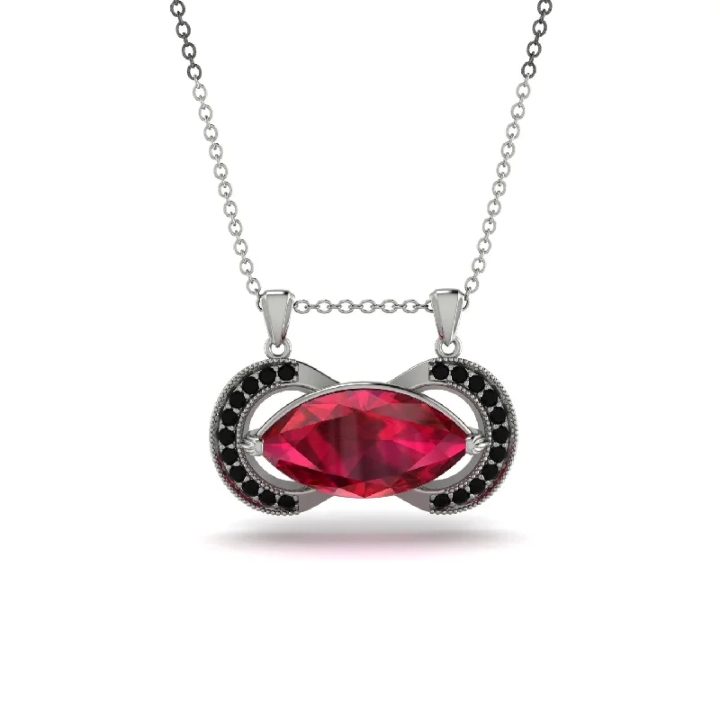 Marquise Vintage Ruby Necklace - Marley No. 42