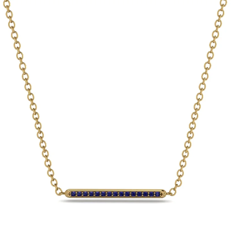 Channel Micro Pave Sapphire Necklace - Nyla No. 13