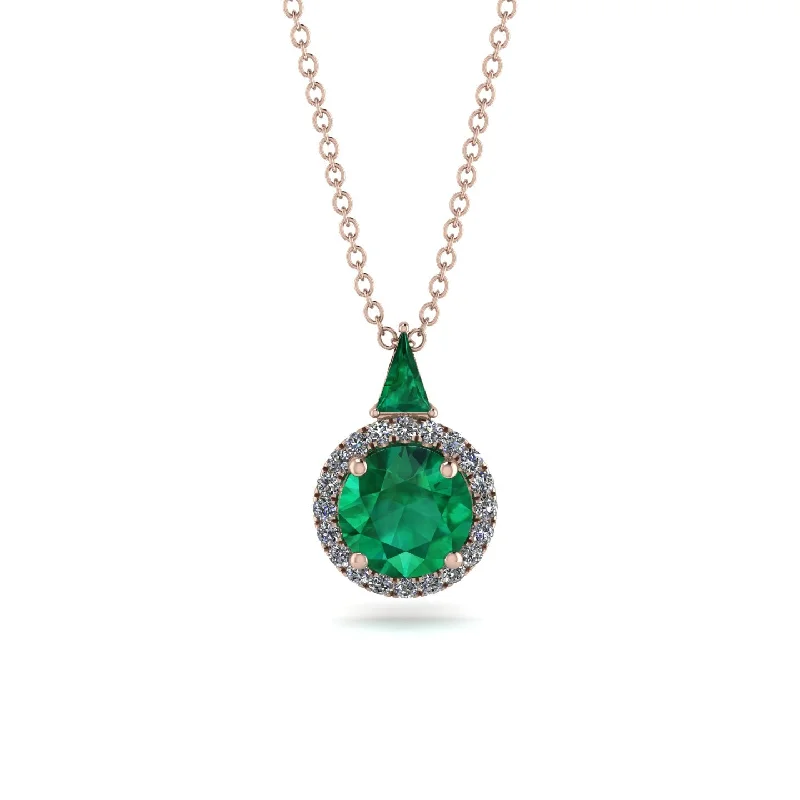 Hidden Halo Emerald Necklace - Joanna No. 5