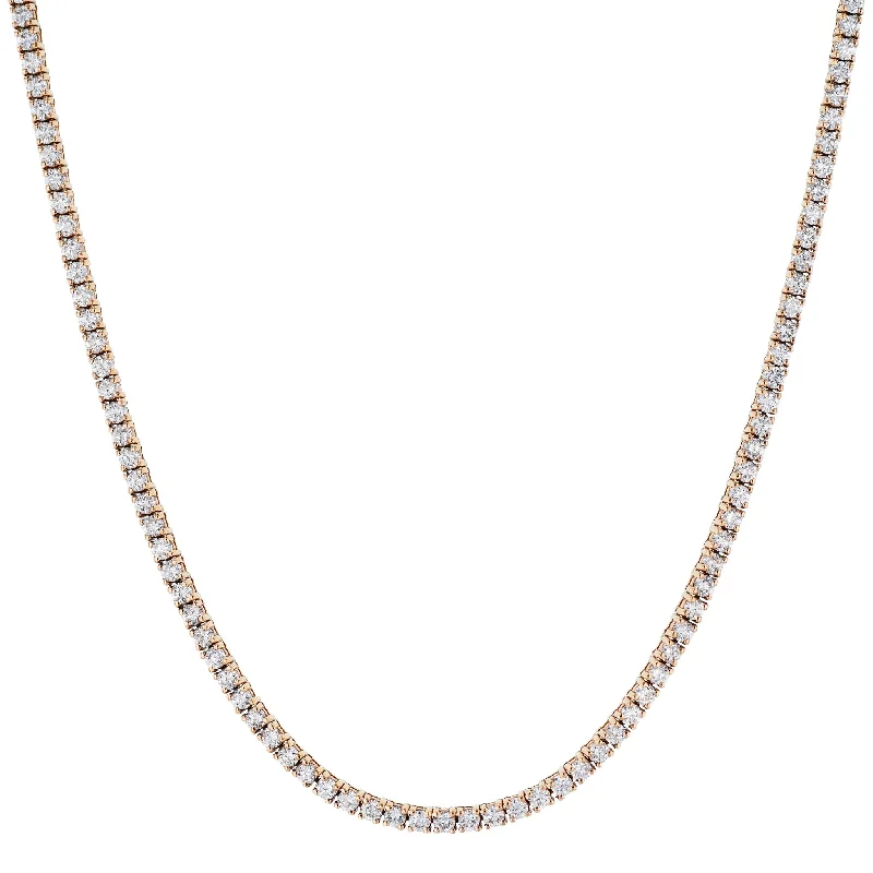 Rose Gold Diamond Tennis Necklace