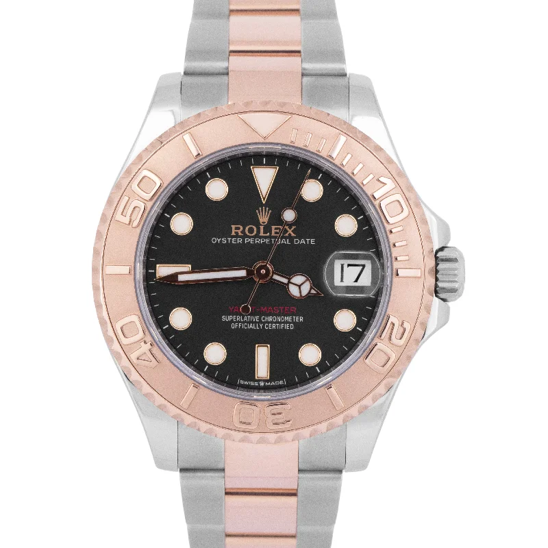 Trendy Designer Watches For Fashion Lovers-2024 NEW PAPERS Rolex Yacht-Master 37mm Steel Rose Gold BLACK Watch 268621 BOX