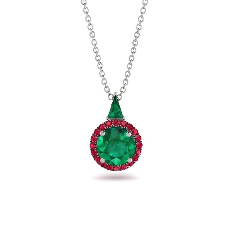 Hidden Halo Emerald Necklace - Joanna No. 51