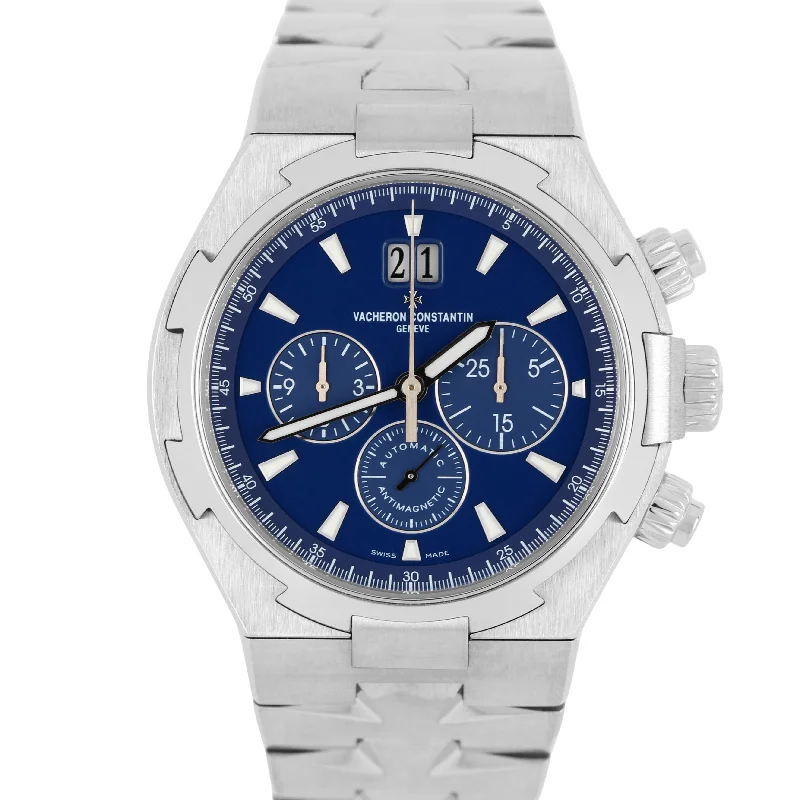 Affordable Chronograph Watches For Stylish Wear-Vacheron Constantin Overseas Chronograph PAPERS Steel Blue 42mm 49150 Watch