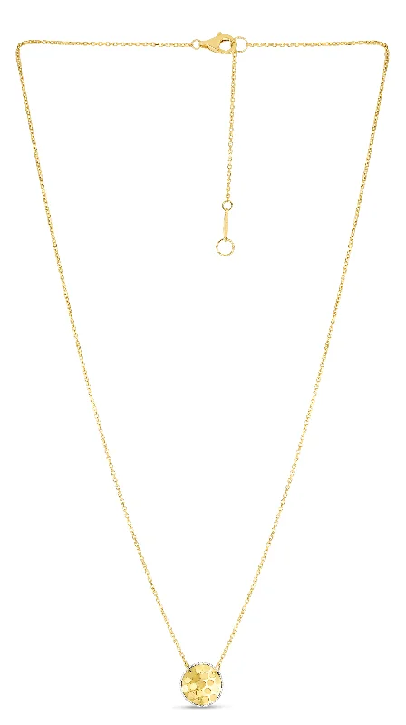 14K Confetti Round Disc Necklace